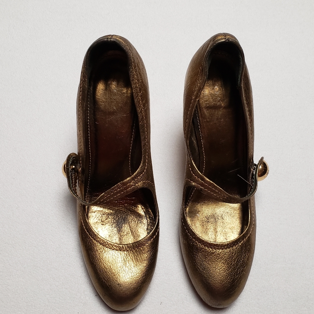 Gold Coach heels pumps dress party shoes - Picture 3 of 8